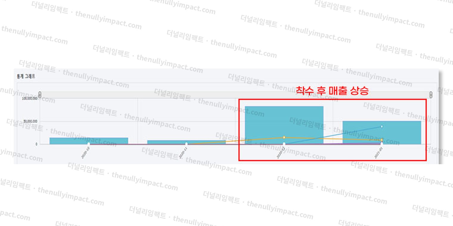 실제 운영 계정 매출 대시보드 캡처 · 소비재